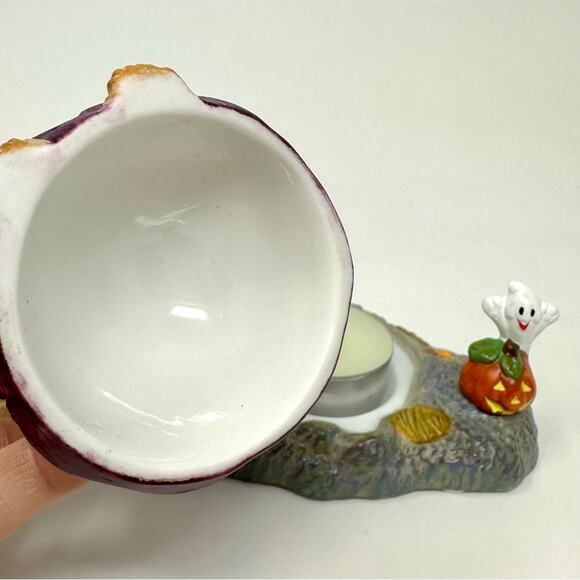 Partylite Halloween Cat Tea Light Candle Holder Abracadandle Snuffer & Base - Picture 8 of 13